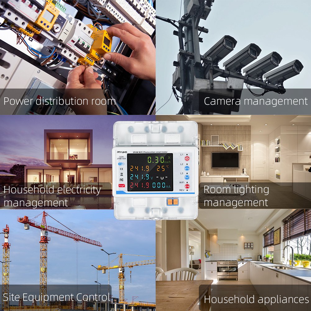 Tuya WiFi 100A380V Smart Three-Phase Four-Wire Meter Auto Recloser PV Bidirectional Metering Circuit Breaker