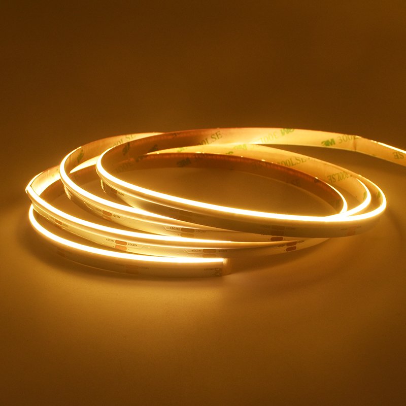 BRIGHT Concealed Staircase Light Soft COB Led Strip Light Under Cabinet Lighting CE RoHS Flexible Cob Led Strip Side View