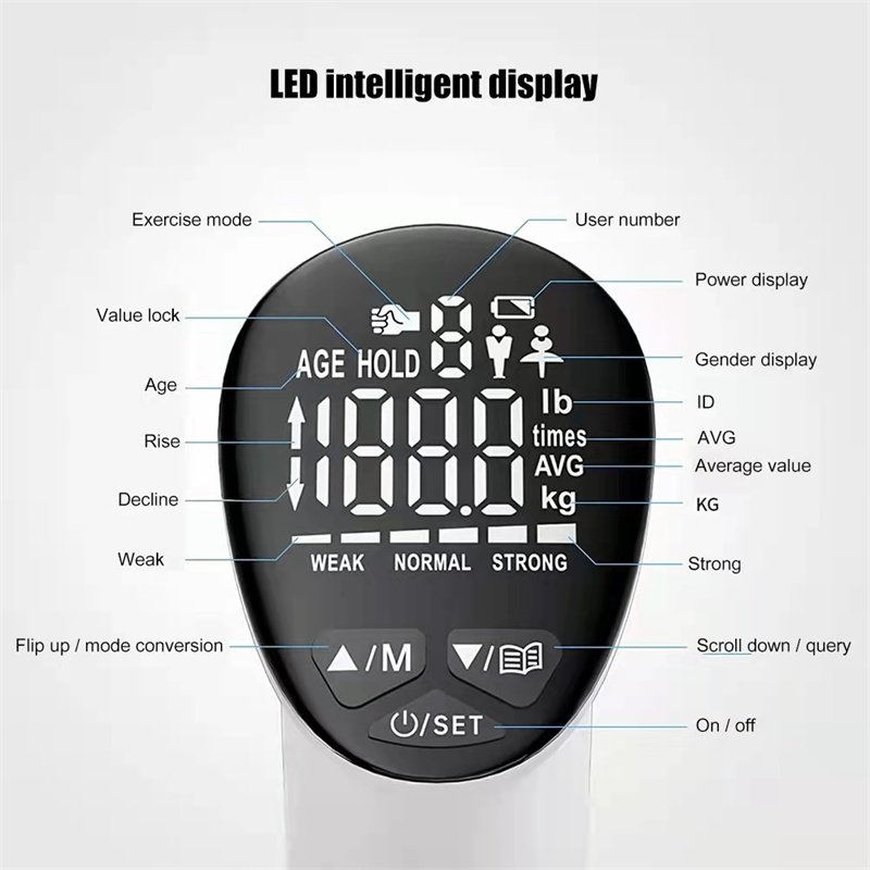 Dynamometer Hand Grips Strength Trainer LED Digital Electronic Grip Strength Measurement Meter Auto Capturing Power