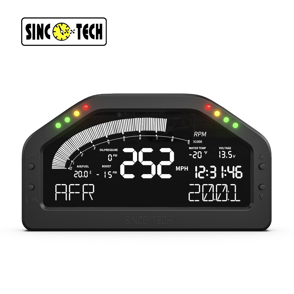 SincoTech DO922 6.5'' Universal Digital Sensor Gauge Dashboard LCD Race Dash Tachometer Speedometer Boost Auto car meter