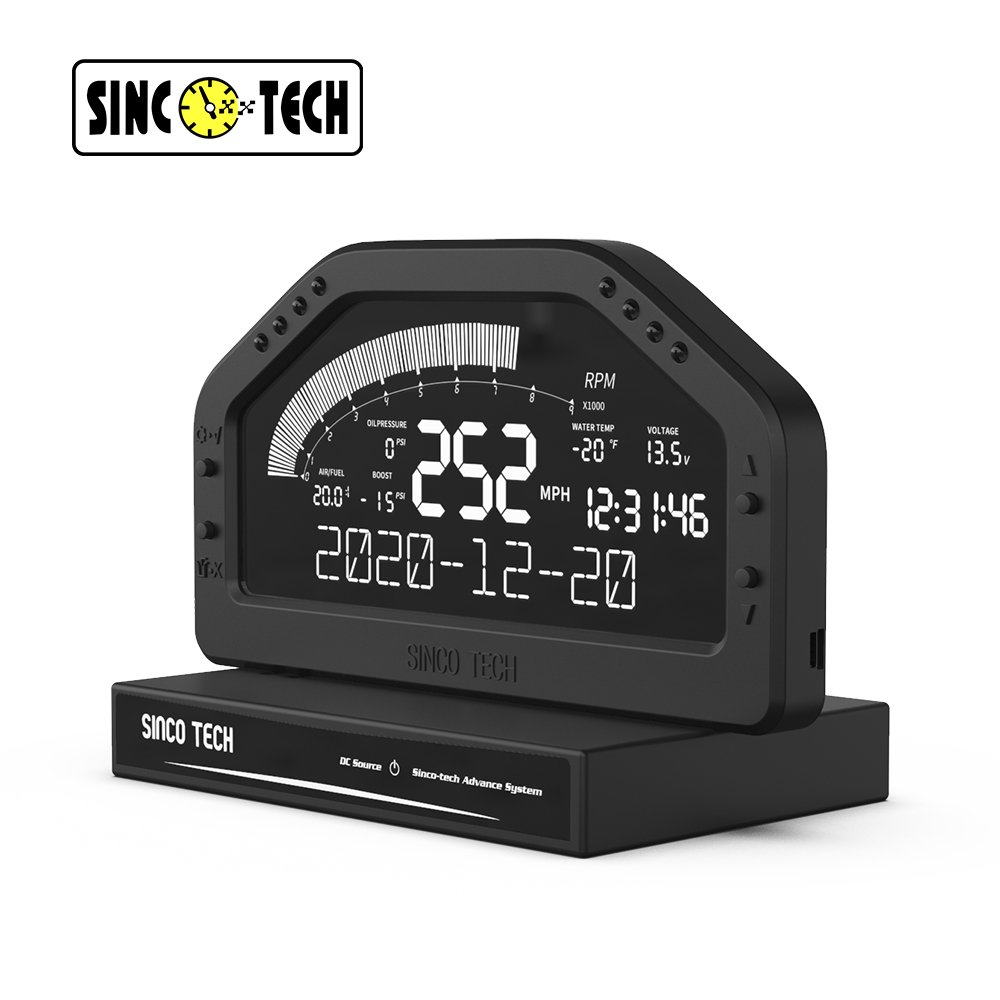 SincoTech DO922 6.5'' Universal Digital Sensor Gauge Dashboard LCD Race Dash Tachometer Speedometer Boost Auto car meter