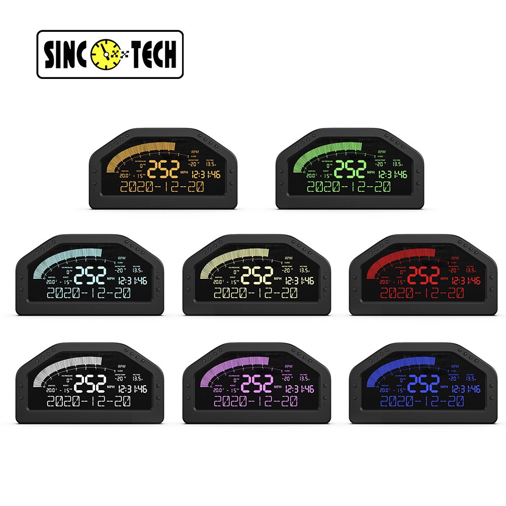 SincoTech DO922 6.5'' Universal Digital Sensor Gauge Dashboard LCD Race Dash Tachometer Speedometer Boost Auto car meter