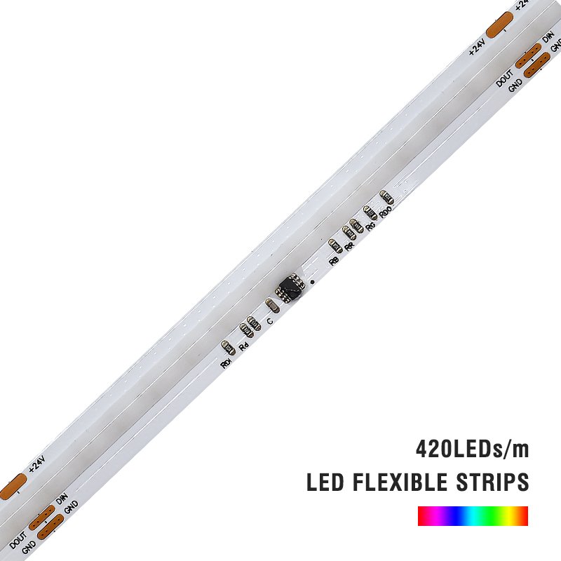 RGBWIC COB Led Strip Light High Density FOB LED Strip Lights DC24V 18W 840Chips/m RGBW Addressable LED Strip Light