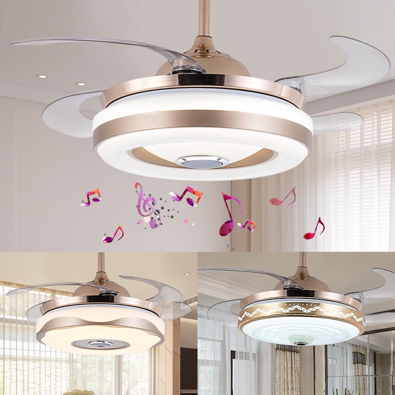 Modern Simple Led Fan Light Hanglamp for Guestroom Bedroom Living Room Pendant Lamp