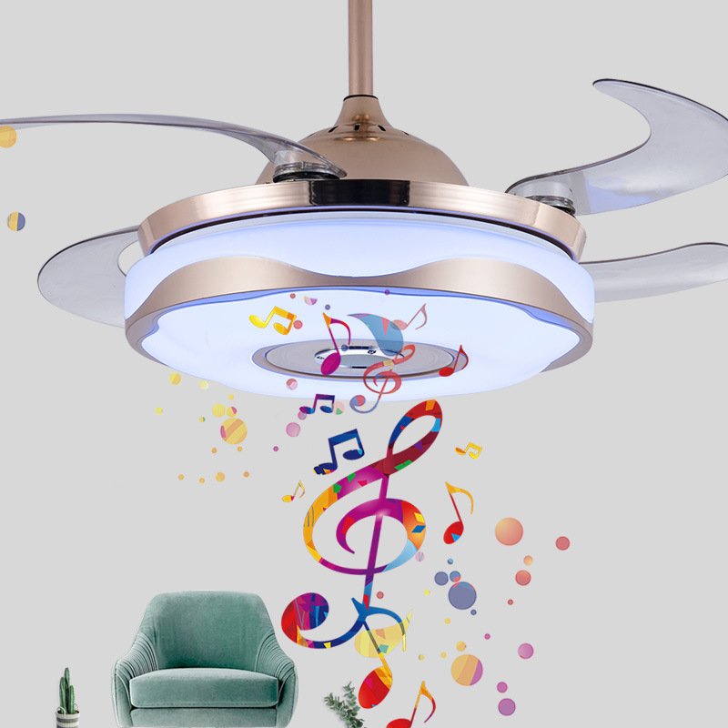 Modern Simple Led Fan Light Hanglamp for Guestroom Bedroom Living Room Pendant Lamp