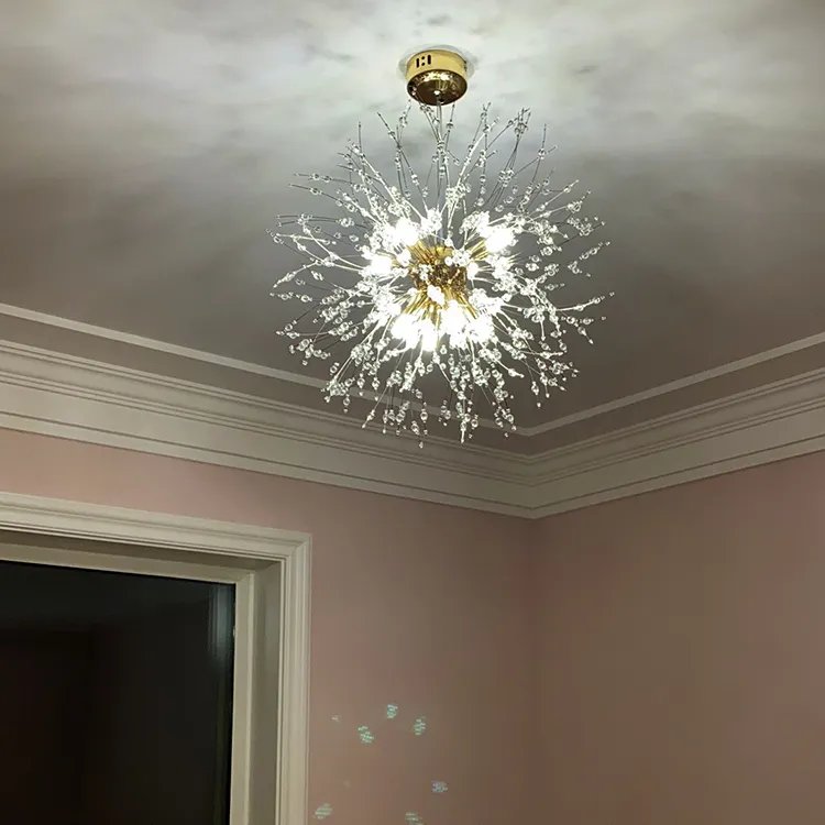 Modern Creative Restaurant Lamp Bedroom Hotel Living Room Led Ceiling Crystal Chandelier Pendant Lamp