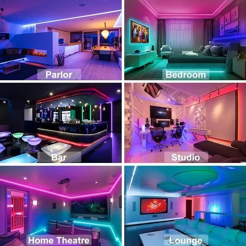 Flexible 5V 12V 24V 5050 RGB LED Strip 10M Outdoor Waterproof Smart Lights with USB Connectivity & App Control IP65 & IP68 Rated