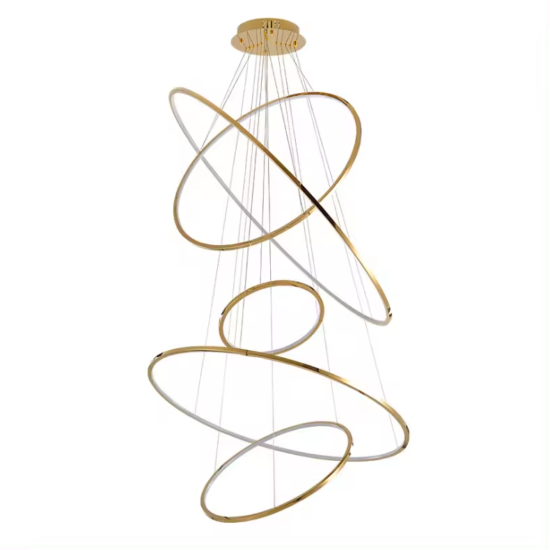 Etl Cetl Hoop Circular Shape Luxury Customized Size Italian Modern Wooden Chandelier Lighting Wooden Pendant Light