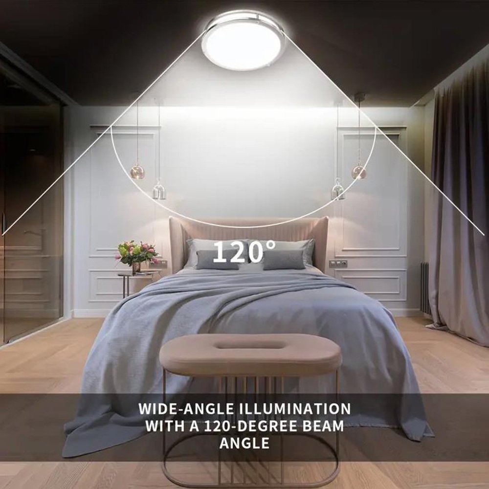 In Stock 12 Inch Modern LED Flush Mount Ceiling Light, 5CCT Dimmable Ceiling Mount Light for Bedroom Bathroom Hallway Kitchen