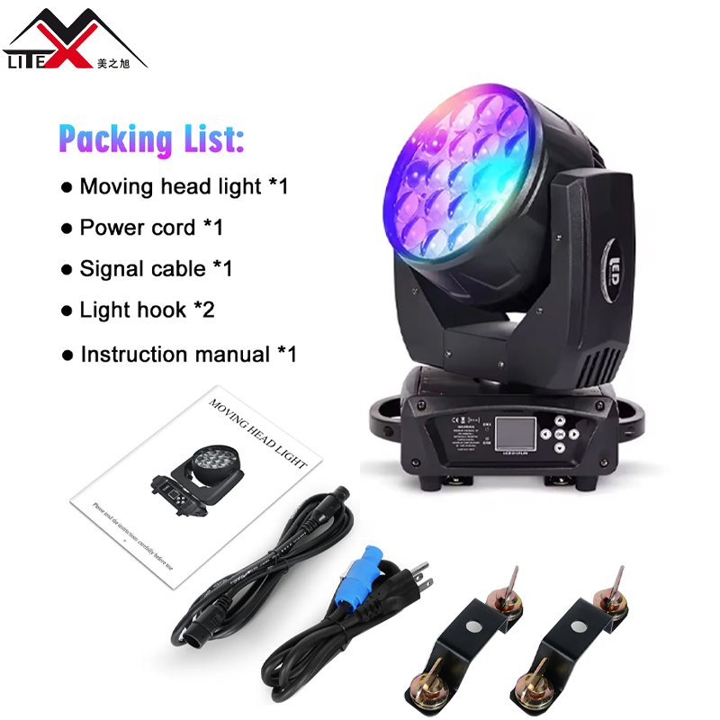 Mac Aura 19*15W RGBW 4in1 Beam Wash Zoom Led Moving Head Light