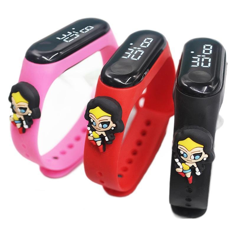 M3 Children's Sports Watch with Creative Cartoon Marvel Design Waterproof Digital LED Dial Display Round Plastic Band