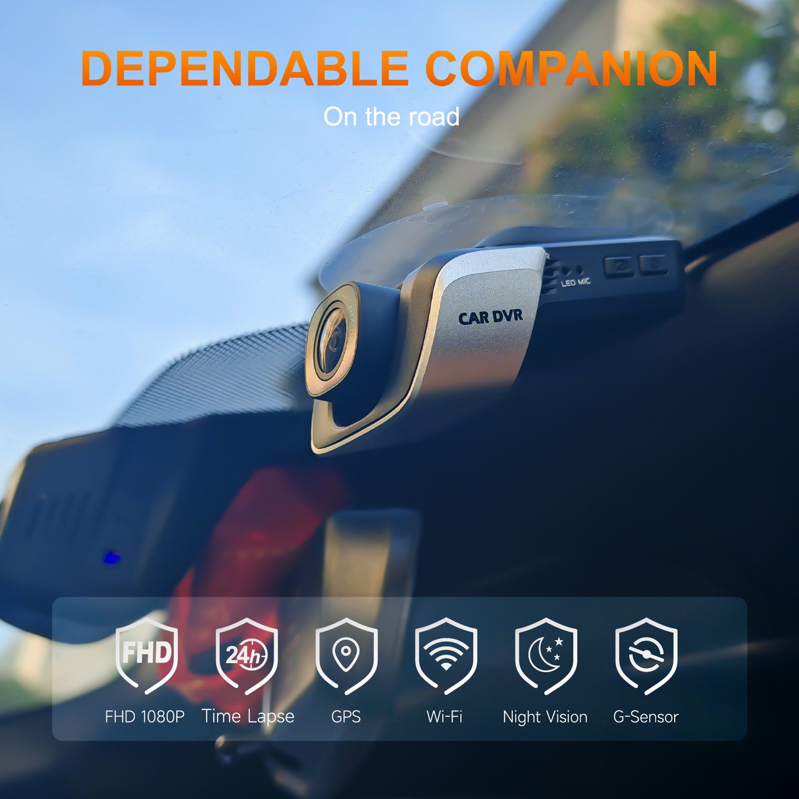 Auto Electronics FHD1080P Resolution Dash Cam WDR Function Hidden Parking Mode Detection Monitoring Dash Camera Recording