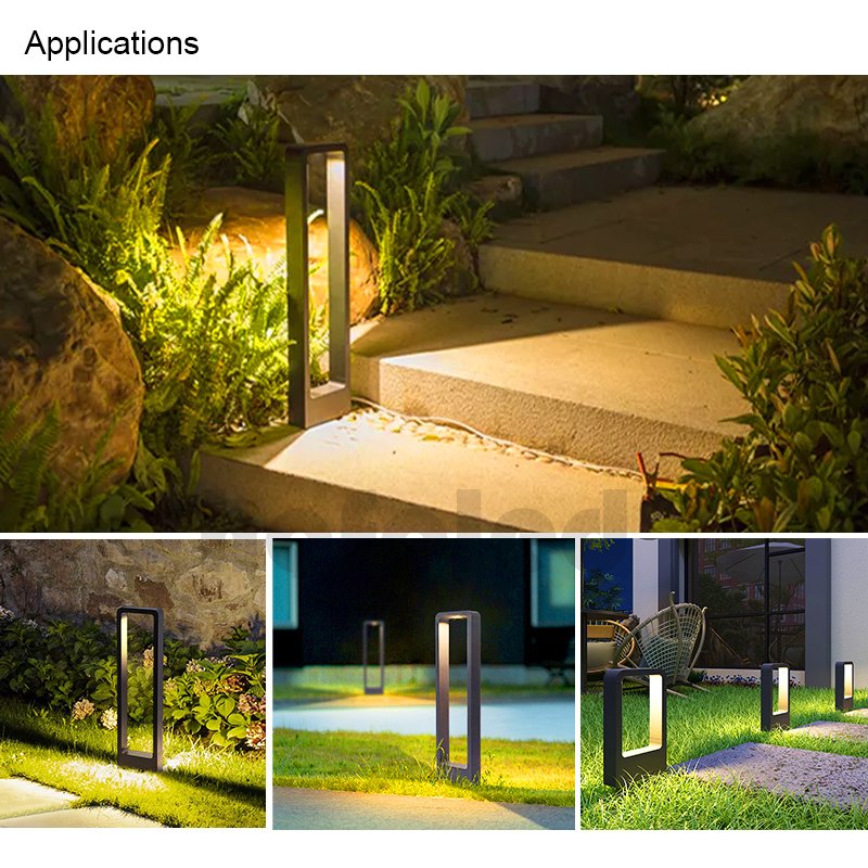 Aluminum Garden Lamp Waterproof IP65 Modern Hotel Home Outdoor Decoration Bollard Post Pathway Led Lawn Light
