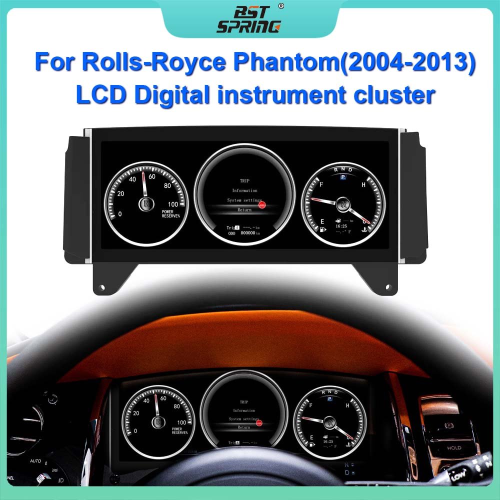 12.3inch Full IPS Screen Car Dashboard Speedometer Oil Gauge Instrument for Rolls-Royce Phantom 2004-2013 LCD Digital Cluster