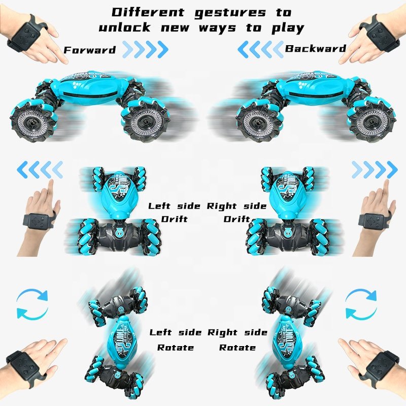 AiJH Carro De Juguete Remote Control Toy Rc Auto 3 Colors Gesture Sensing Rc Stunt Car Rotation 360 Remote Control Car