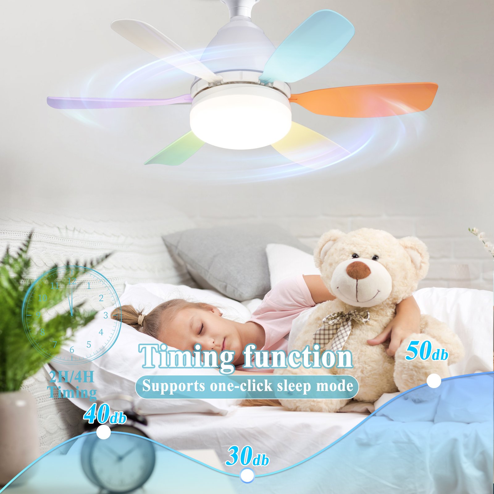 Led Fan Lights Smart Home Light Intelligent Dimming Timing 3 Speed Black E27 Fan 2 Packs Remote Control Modern LED Ceiling Fan