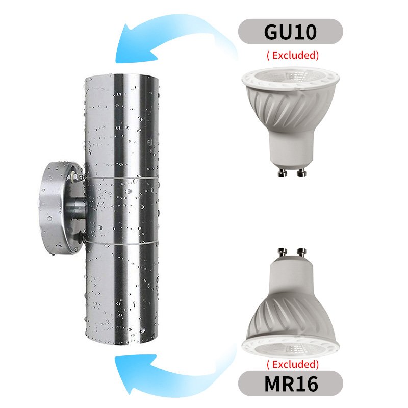 Stainless Steel Modern Facade Lighting Decoration Exterior Wall Mount Led Lights Outdoor Wall Lamps up and Down Wall Light