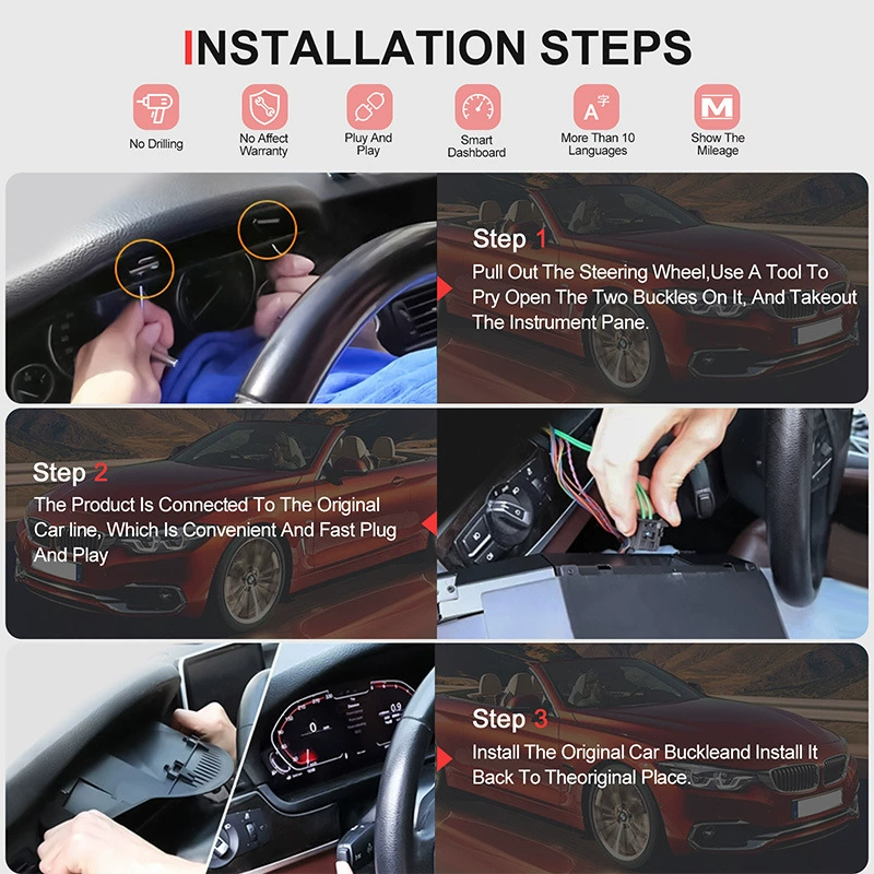 12.3 Inch Digital Instrument Cluster for BMW 2 Series F22 (2013-2022) Car Information Display Speed Meter Digital Speedometer