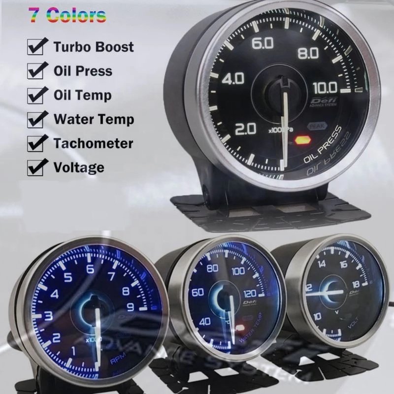 DEFI A1 METER GAUGE WITH ZD DIGITAL OIL PRESS, OIL Water Temp for Turbo BOOST, RPM, VOLT Voltage Auto