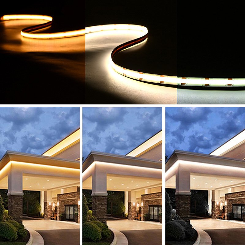 COXO CCT Cob Led Strip Light Dimmable Three Colour Flexible Ce Rohs Cct Cob Led Strip