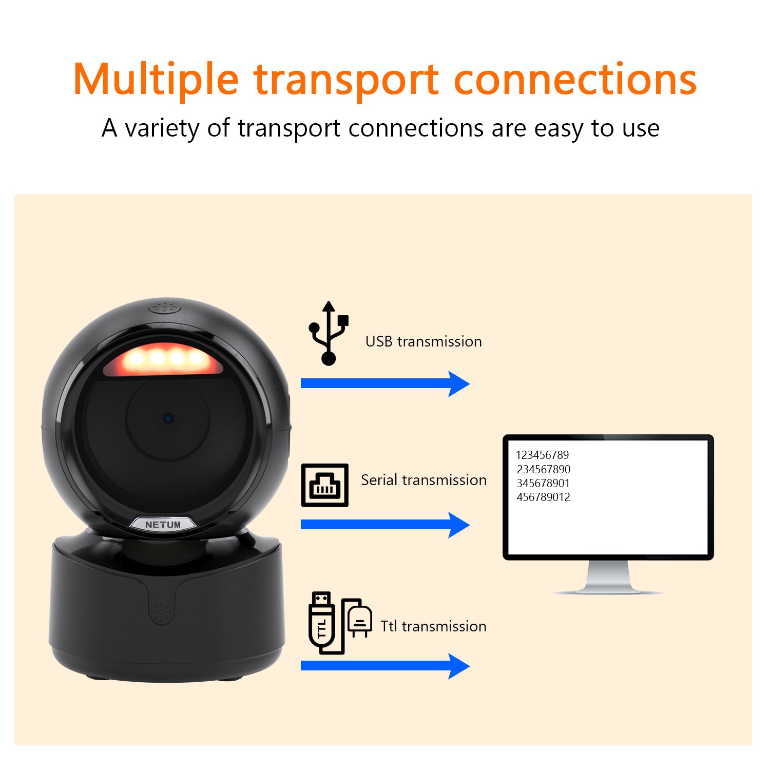 NETUM RADALL Netum A5 A6 Cheap Price High Quality Auto Sense Scan Omni-Directional Pos Barcode Scanner