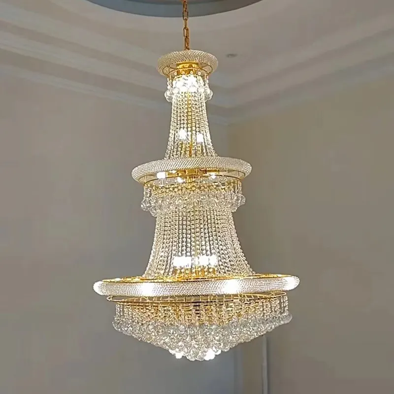 ECOJAS Nordic Hotel Villa Staircase Wedding Indoor Lighting Decorative Customized Modern Luxury Led Crystal Chandelier