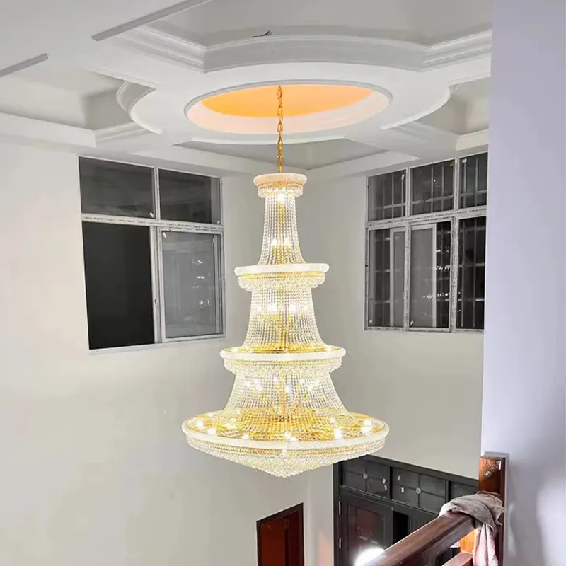 ECOJAS Nordic Hotel Villa Staircase Wedding Indoor Lighting Decorative Customized Modern Luxury Led Crystal Chandelier