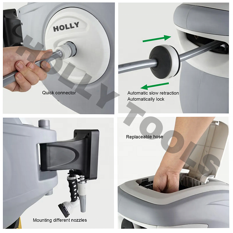 Hot New 10/15/20/30/40 M Retractable Water Hose Reel Wall Mount Garden Hose Reel Multi High Pressure Automatic Rewind Hose Reel