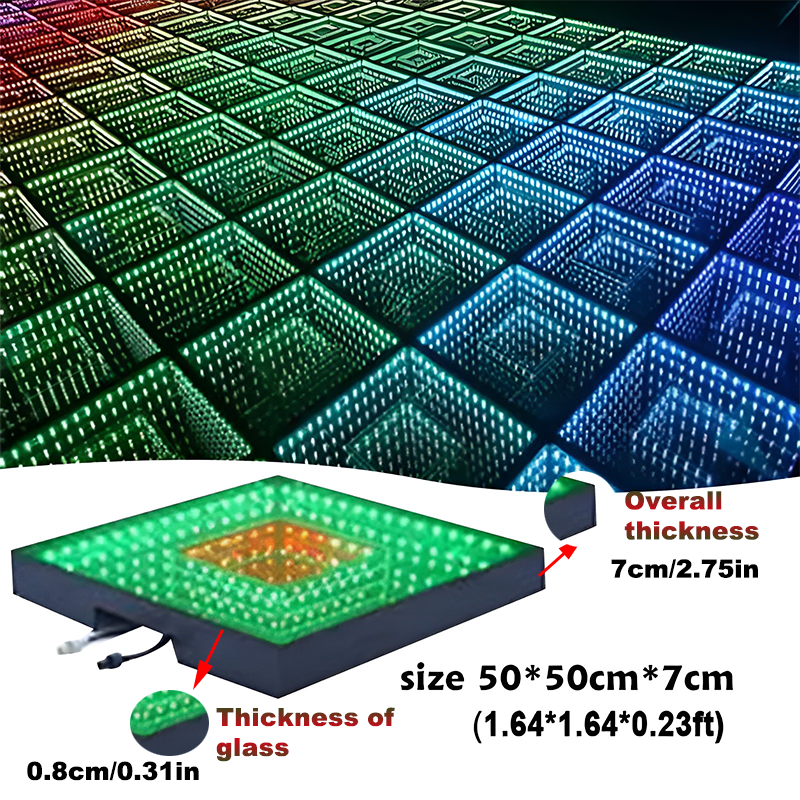 Grace Double Mirror 3D Stage Interact Light Wedding Night Club LED Dancefloor
