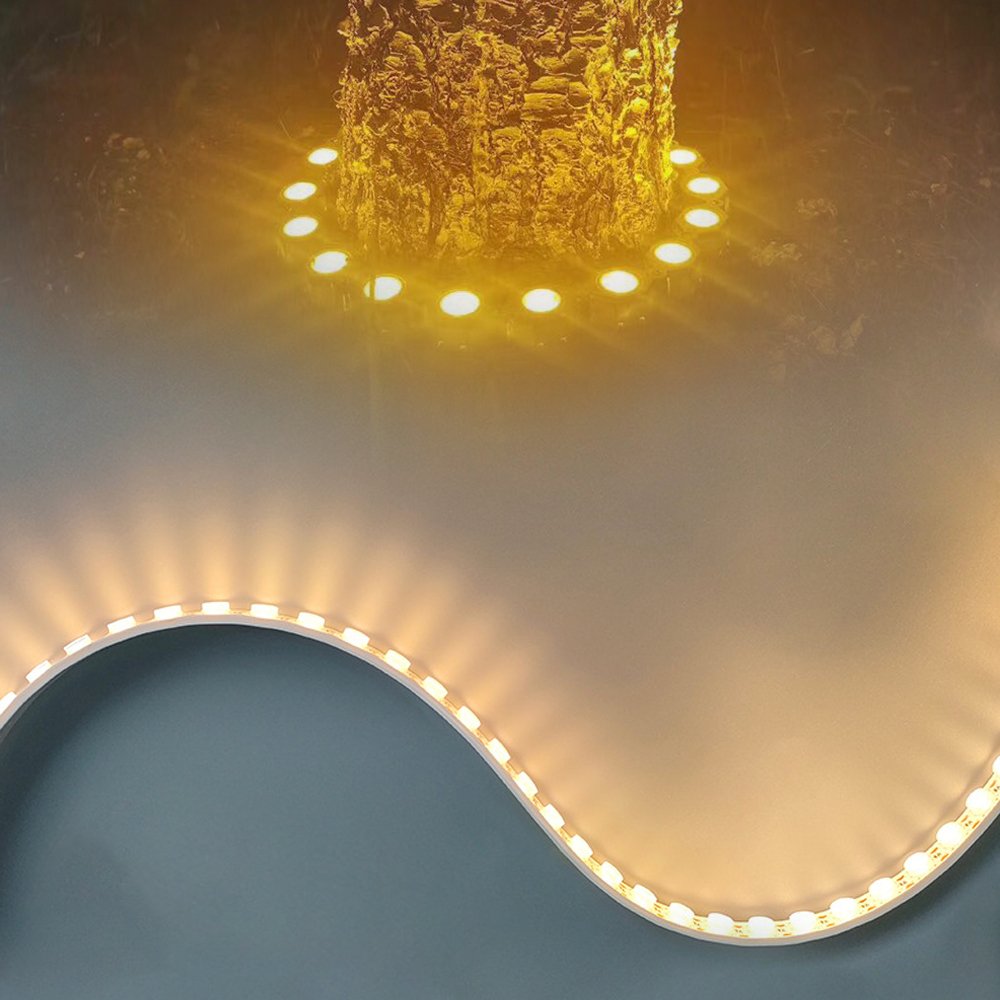 DIY Size Arbitrary Bending Foldable Strip Light Solar LED Flexible Tree Hug Light Outdoor Waterproof DC24V Garden Tree Ring Lamp