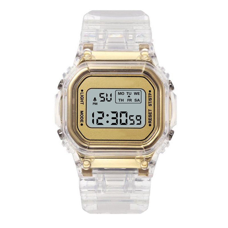 2024 Men Women Watches Gold Casual Transparent Digital Smartwatch Sport Watch Gift Clock Children Kid's Wristwatch Female