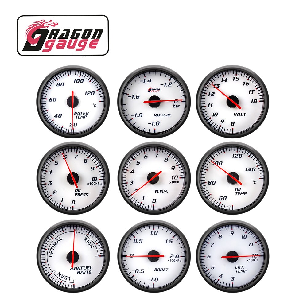 Dragon Gauge 60mm Universal Digital Auto Turbo- Boost Gauge Kpa Pointer Display Meter Stepper Motor (6211)