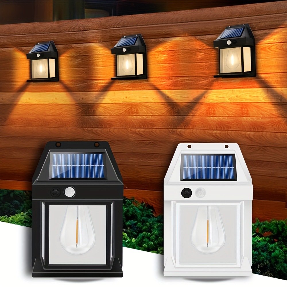 TSINYE New Design Waterproof LED Filament Bulb Solar Power Wall Light for Outdoor Lighting Wall Light Solar Wall Lanterns