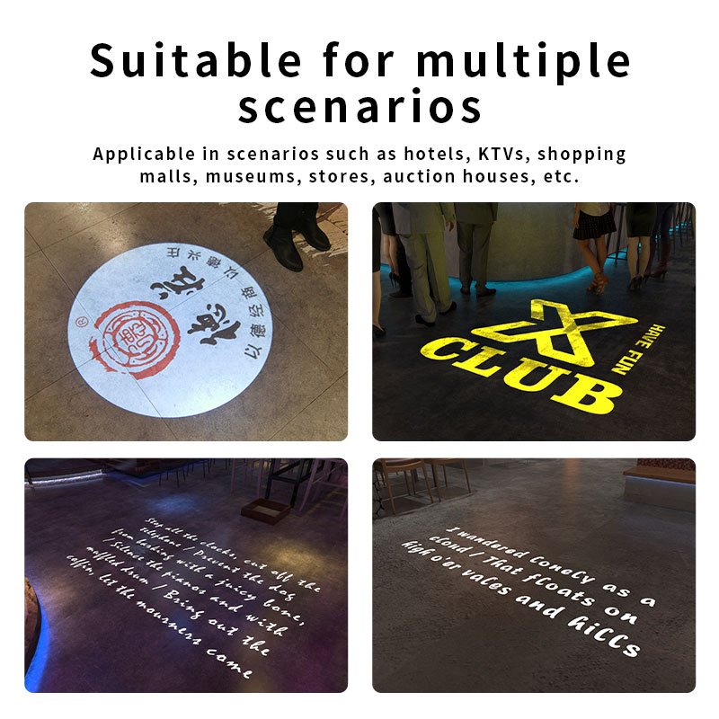 Free Custom Logo Advertising LED Sign Wall Projection Outdoor Waterproof IP67 HD&Bright Recessed Gobo Projector Aluminum Glass