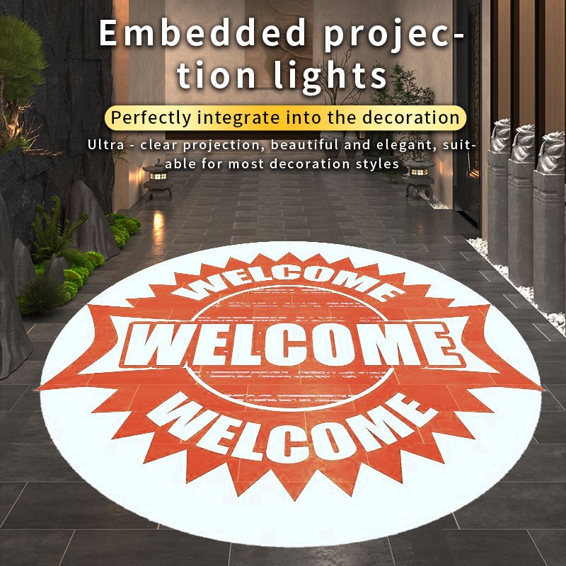 Free Custom Logo Advertising LED Sign Wall Projection Outdoor Waterproof IP67 HD&Bright Recessed Gobo Projector Aluminum Glass