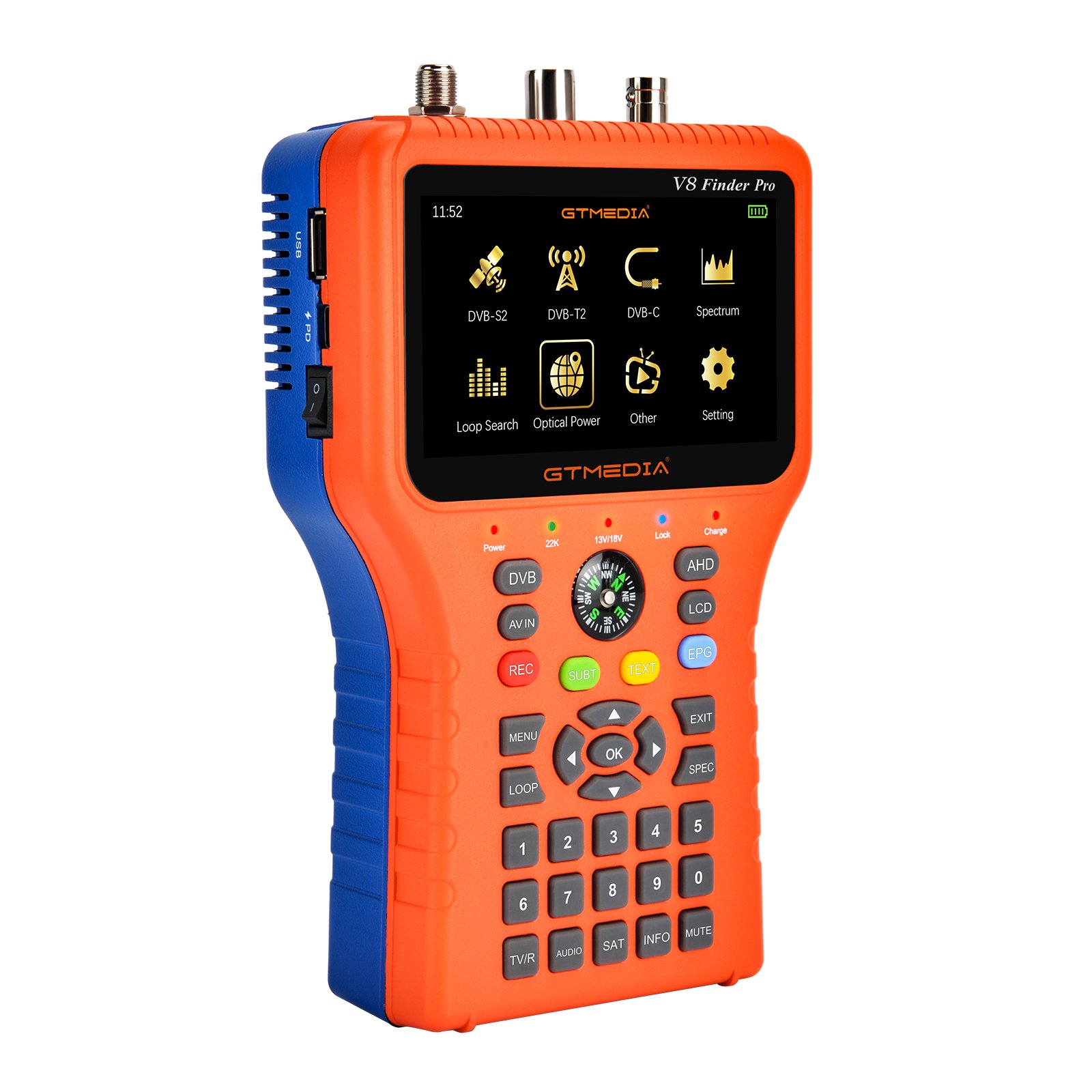 TD- GTMEDIA V8-Finder-Pro DVB S2X T2 C HD Display Compliant Handheld Combo Meter New Model Wholesale Satellite Finder IPTV Box