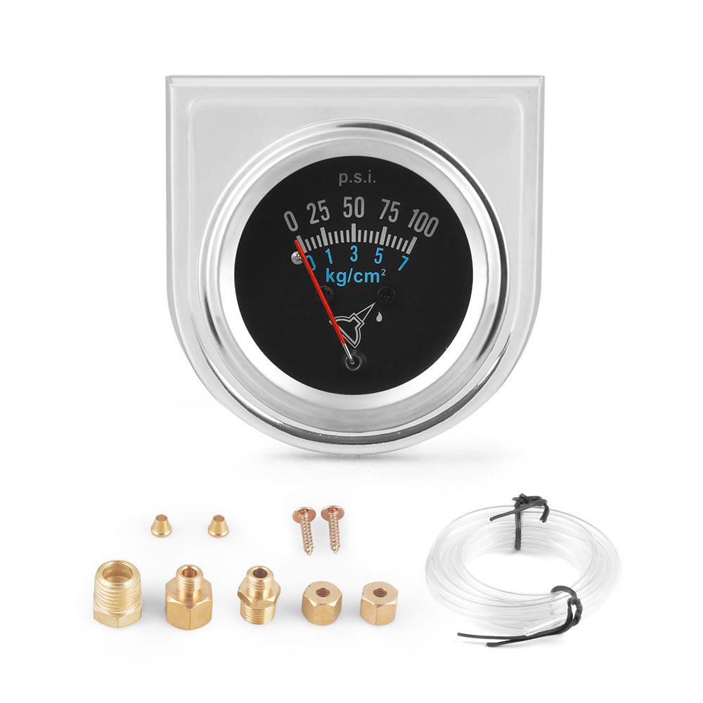 2\" 52mm Mechanical Oil Press Auto Meter 0-100PSI/1-7kg/cm² Oil Pressure Gauge for Cars