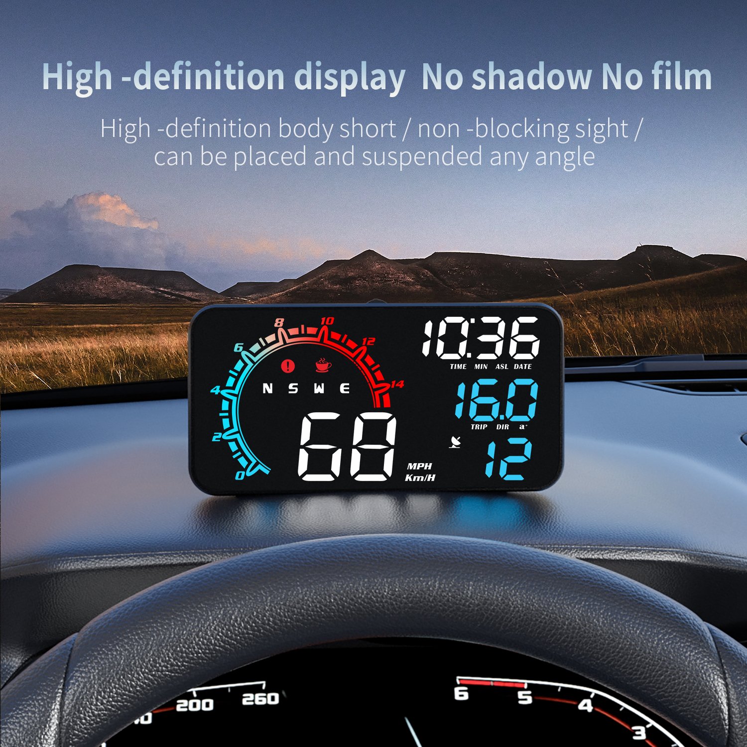 WiiYii G11 Universal HUD GPS Head up Display Speedometer Odometer LED Display With Overspeed Fatigue Driving Alarm