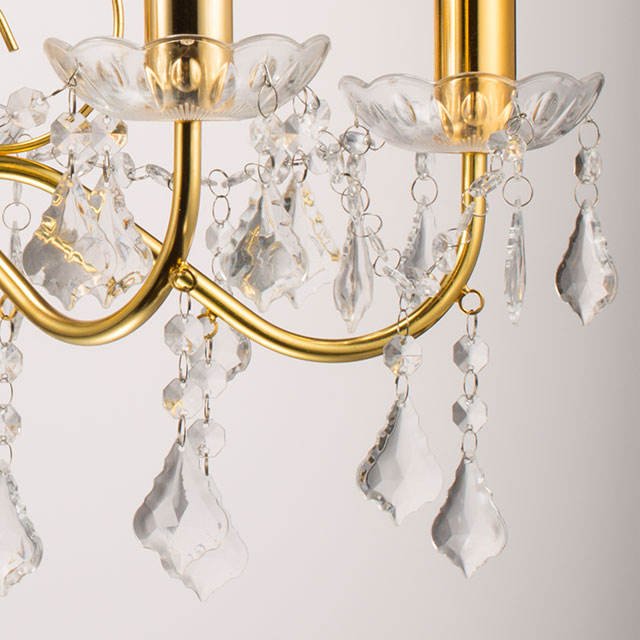 Classic Candle Hanging Lamp Living Room Luxury Gold Wedding Decoration Crystal Chandelier Light