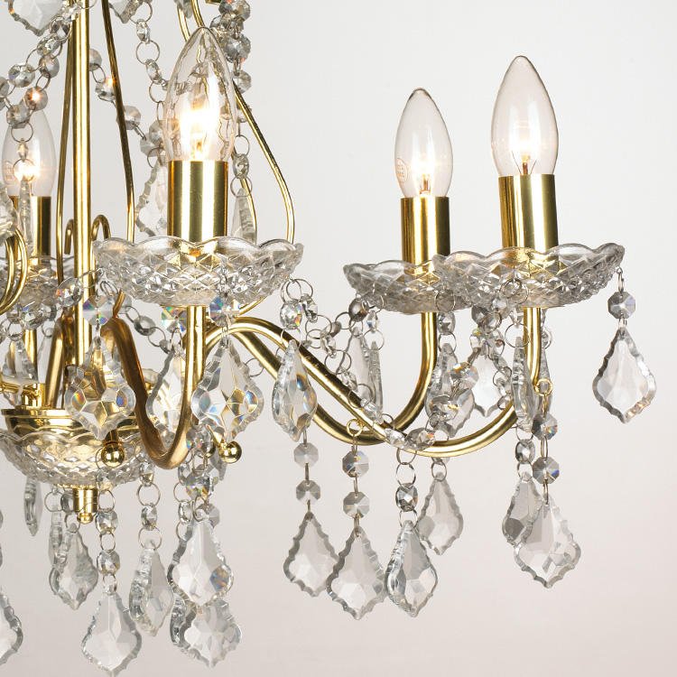 Classic Candle Hanging Lamp Living Room Luxury Gold Wedding Decoration Crystal Chandelier Light