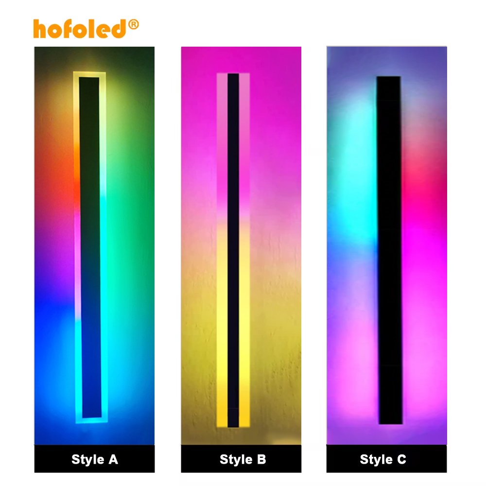 Up and Down Waterproof IP65 Inground Wall Sconce Outdoor Linear Wall Lamp Metal RGB WIFI Dimmable Strip Long Wall Light