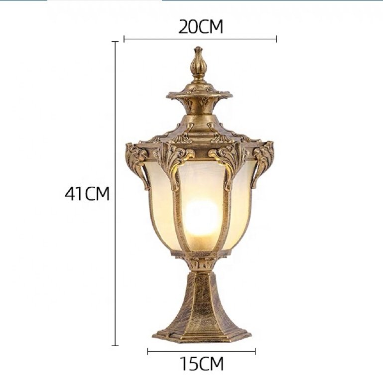 Outdoor Solar Powered Light Sensor LED Wall Pillar Chapiter Post Lamp for Garden Courtyard Landscape Patio Gate Decoration