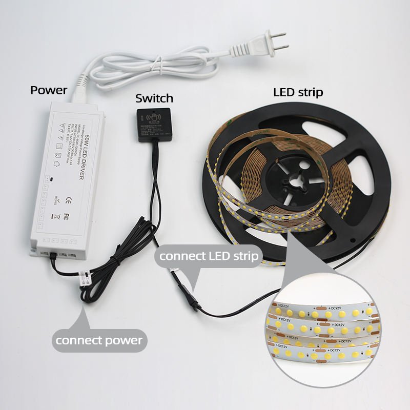 Hot Sales 12V 24V Wooden Board Smart Led Dimmer Hand Sweep Induction Cabinet Light Wardrobe Inside Touch Sensor Switch
