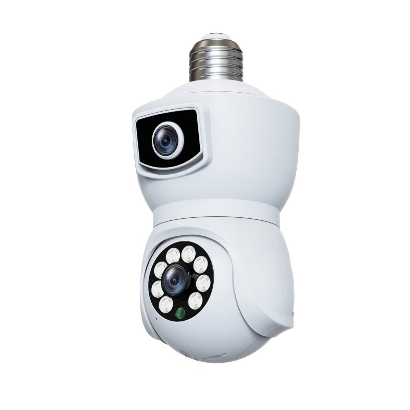E9 System Wireless De Wifi Dual Lens Light Bulb Ip Cctv Indoor/Outdoor Home Security Auto Tracking Smart Camera