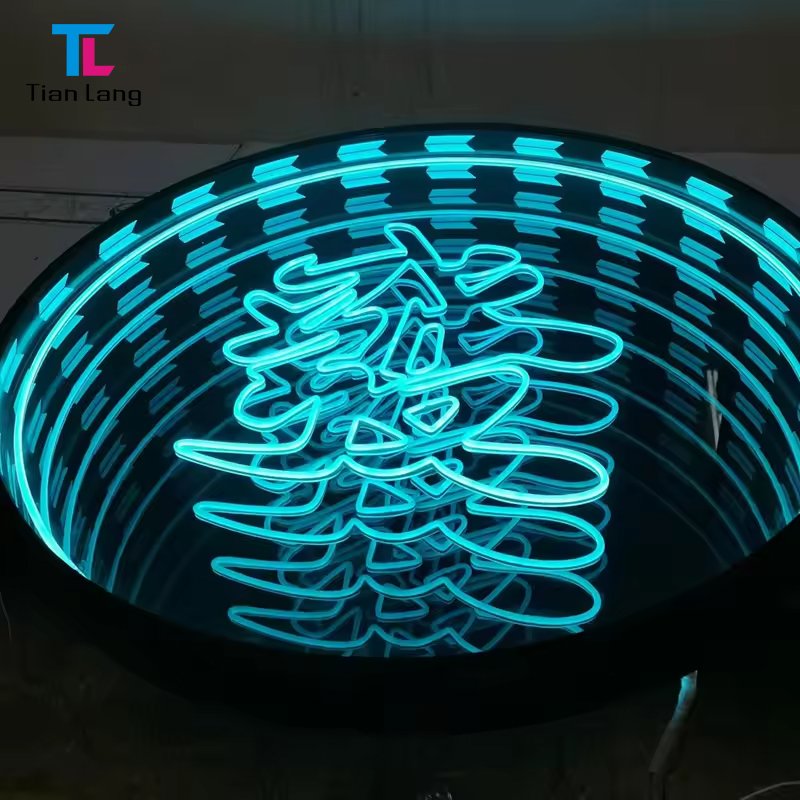 Custom Company logo Design Magic 3D Infinity Flexible Led Illuminated Sign for Business Advertising Decoration