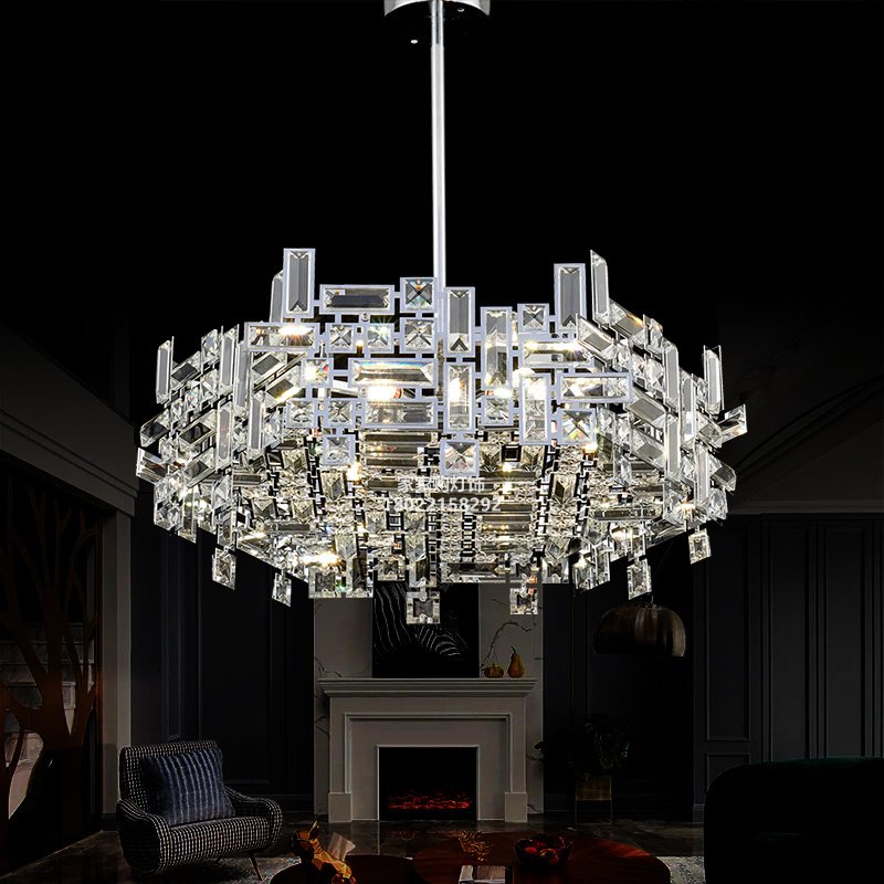 Italian Light Luxury K9 Crystal Chandelier Living Room Light Simple Modern Dining Room Bedroom Chandelier