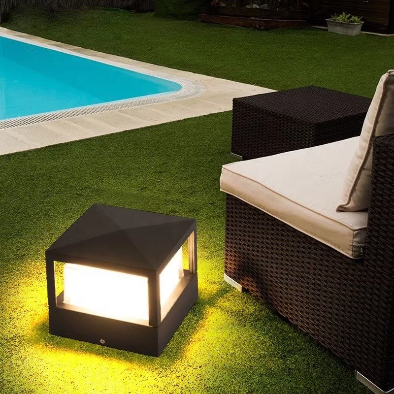 Outdoor Aluminium LED Bollard Light IP65 Waterproof round Shape 110V/220V E27 Base Garden Pillar Light of 5W/7W
