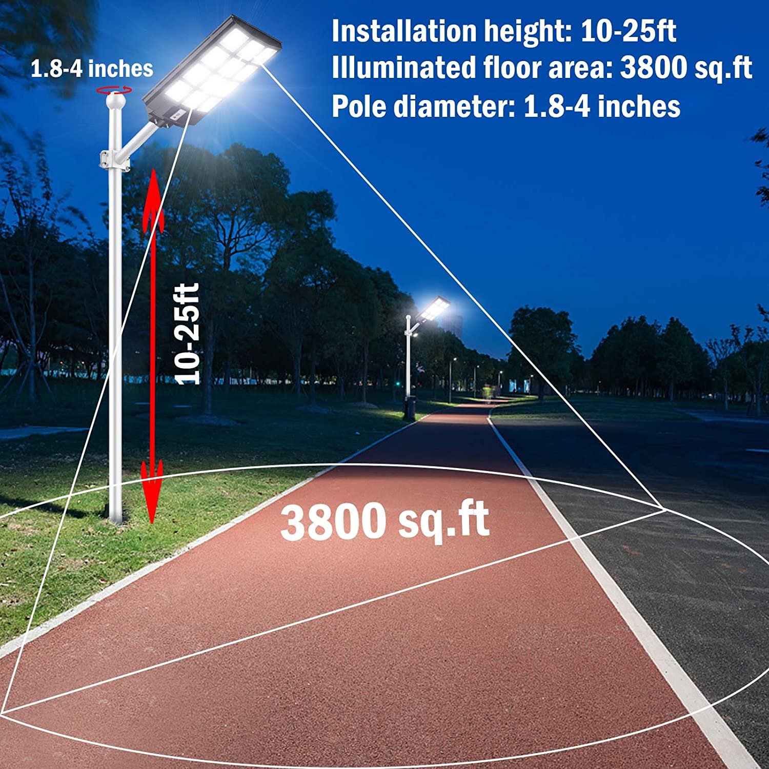 High Quality Outdoor Waterproof IP65 1200w Motion Sensor Dusk to Dawn Sensor Solar Street Lights