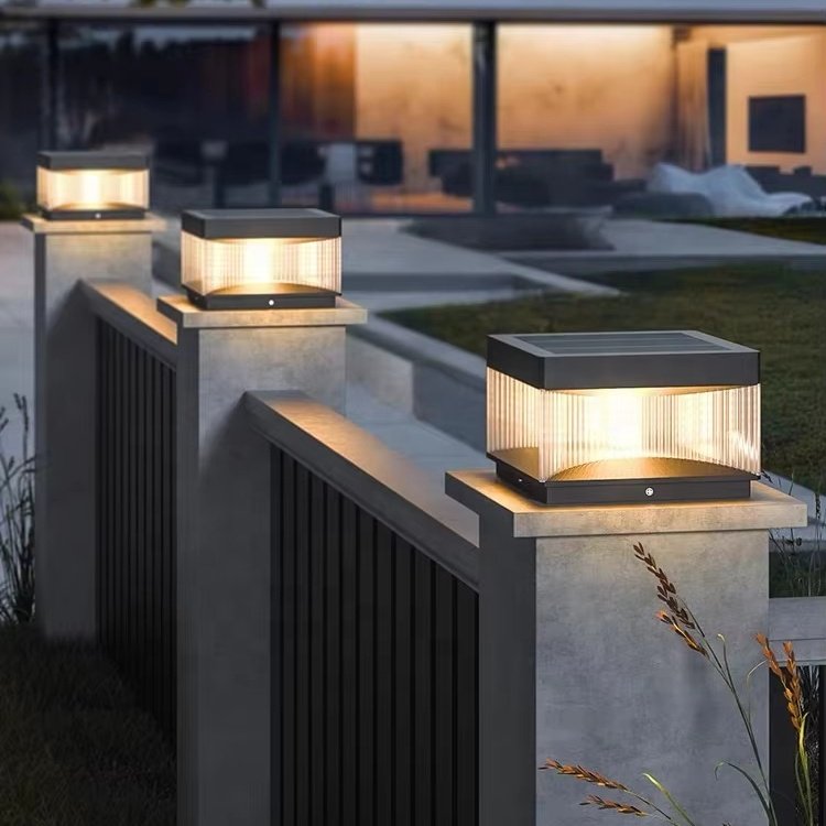 Modern Pillar Lamp Stable Glass Lampshade Decoration Ip54 Post Lamps Outdoor Light Fixture for Pillar LED Main Door Pillar Lamp