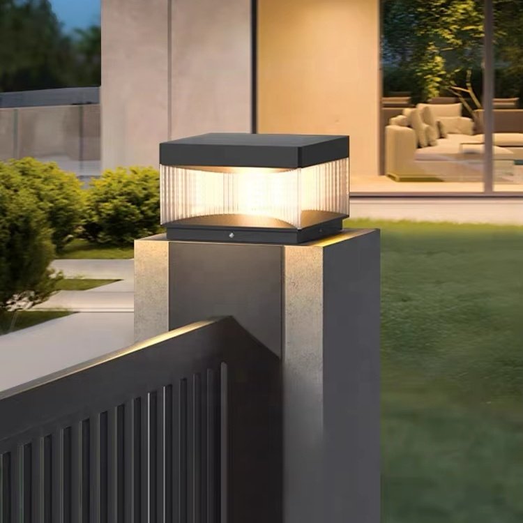 Modern Pillar Lamp Stable Glass Lampshade Decoration Ip54 Post Lamps Outdoor Light Fixture for Pillar LED Main Door Pillar Lamp